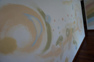 スライド・漆喰・模様①ヨガ教室の壁を美しい漆喰のグラデーションに。